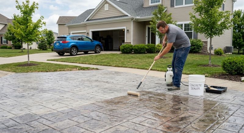Stamped Concrete Sealing in Puyallup, WA